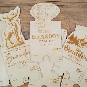 Custom Height Measuring Stick, Personalized Wooden Growth Chart with Family Name, Toddler Height Chart, Family Gift Baby Height Ruler