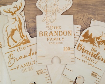 Custom Height Measuring Stick, Personalized Wooden Growth Chart with Family Name, Toddler Height Chart, Family Gift Baby Height Ruler