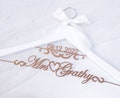 Personalized Wedding Gifts for Bride to Be, Marriage Gift, Custom Wedding Hanger for Bride with Name & Date, Bridal Party Hanger for Groom product logo