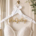 Wedding Hanger Engraved with Date | Bridal Shower Gift | Mrs Hanger | Bride Hanger Laser Cut | Gift for Her | Wedding Shower Gift for Bride product logo