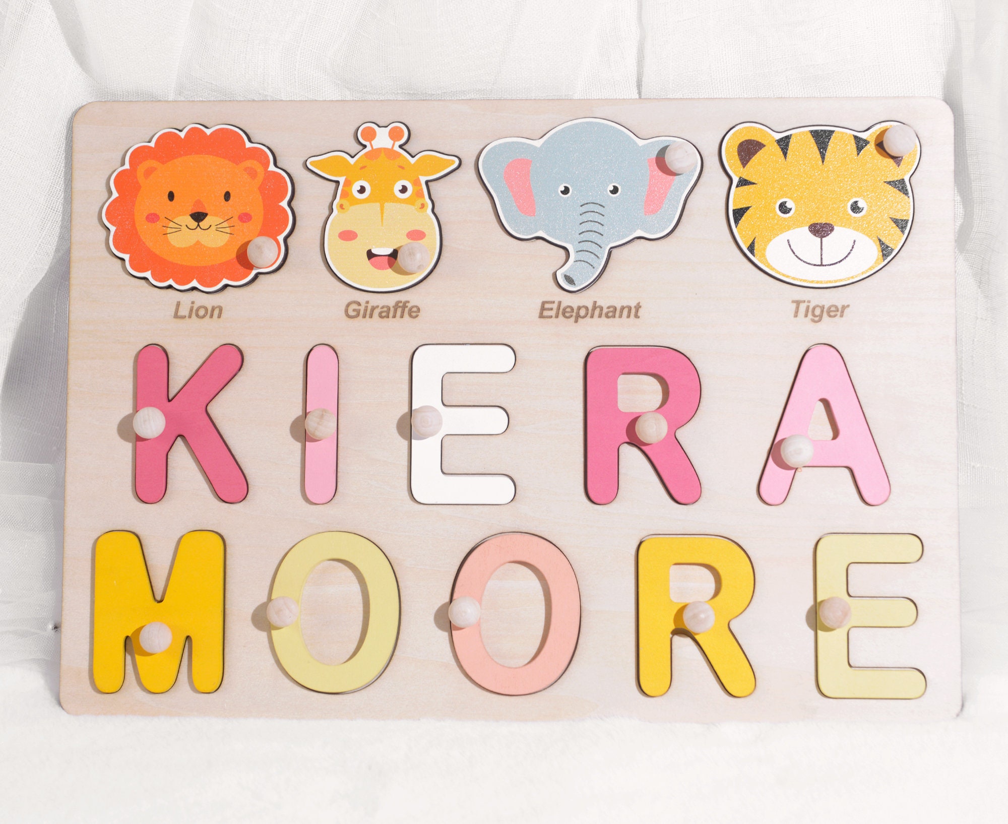 Personalized Toy Gifts Puzzle Piece Names Custom Wooden Baby Etsy