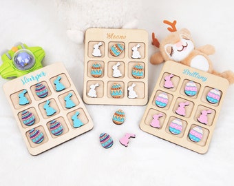 Tic Tac Toe Valentine, juego de viaje personalizado para niños, regalo de San Valentín para niños, San Valentín para la clase, juego de niños de madera, regalo personalizado