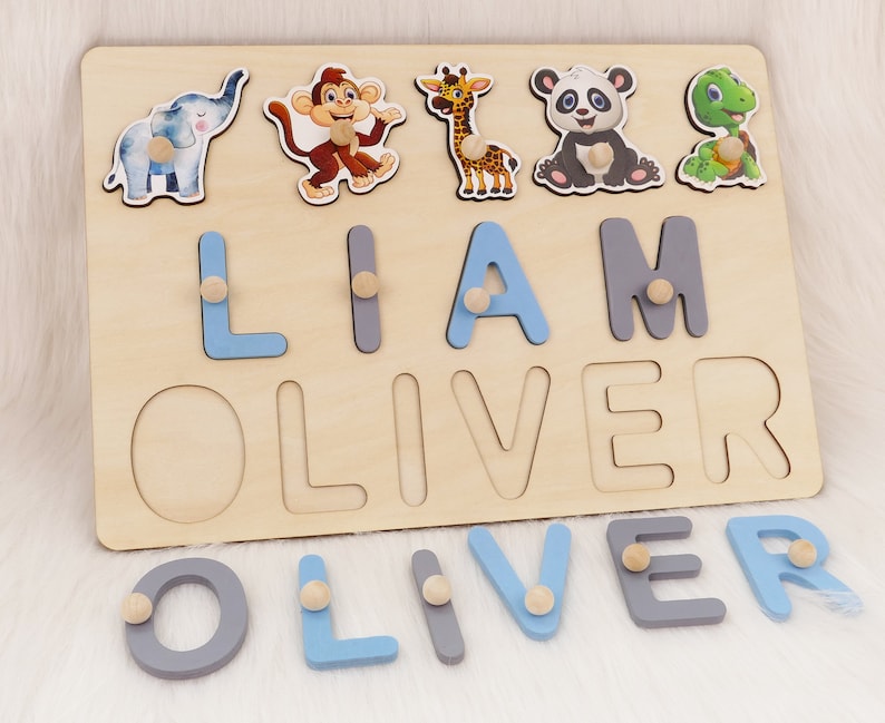 Personalized Baby Name Puzzle Wooden Name Puzzle With Etsy