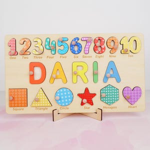 Custom Wooden Name Puzzle for Toddlers, Personalized Gifts for 3 Year Old Girl, Unique Baby Girl 3rd Birthday Gifts, Made by Tyucustomgifts image 7