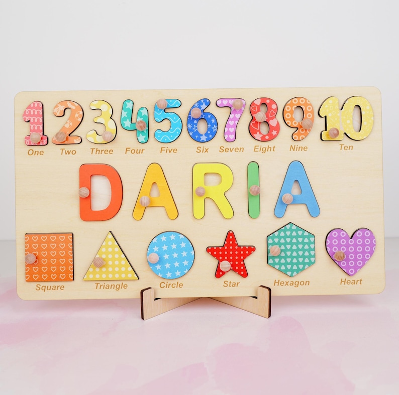 Custom Wooden Name Puzzle for Toddlers, Personalized Gifts for 3 Year Old Girl, Unique Baby Girl 3rd Birthday Gifts, Made by Tyucustomgifts image 7