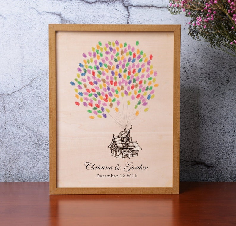 Fingerprint Balloon Wedding Guestbook Alternative Flying up - Etsy
