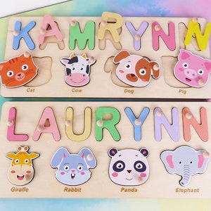 Custom Wooden Name Puzzle for Toddlers Personalized Puzzle Piece Names Handmade Toy Gifts Baby Keepsake Best Baby Gift BP063-AP723 image 2