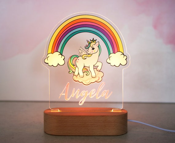 Lampe enfant 3D multicolore personnalisée - Licorne