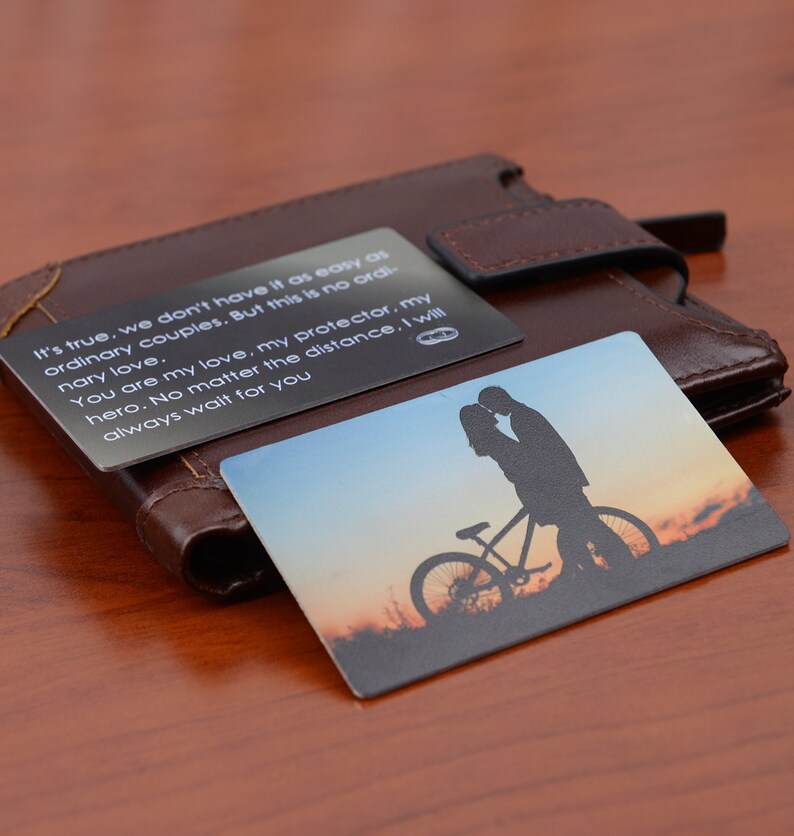 Personalized Metal Wallet Card Custom Photo Wallet Card Etsy