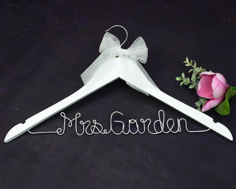 Wedding Bridal Shower Gift for Mother of the Bride Personalized Wedding Hanger Custom Bridal Hanger Bridesmaid Dress Hanger| 2mm Font E