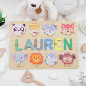 Name Frame Toy Personalized Wooden Name Puzzle: Custom Toddler Toy, Baby Keepsake Gift ...