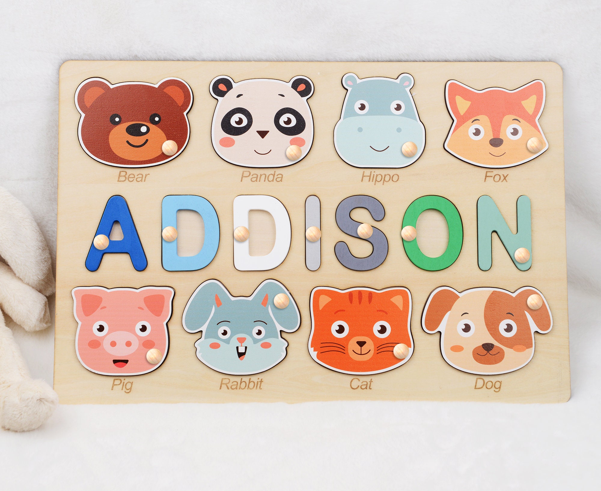 Handmade Wooden Animal Puzzle - Puppy Dog - Personalized - Montessori Toy