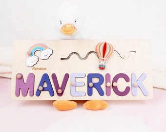 Personalized Wooden Busy Board Name Puzzle, Baby Girl Gift, Nursery Decor, Easter Basket Stuffers, Wooden Toys, Custom Birthday Gift Girl