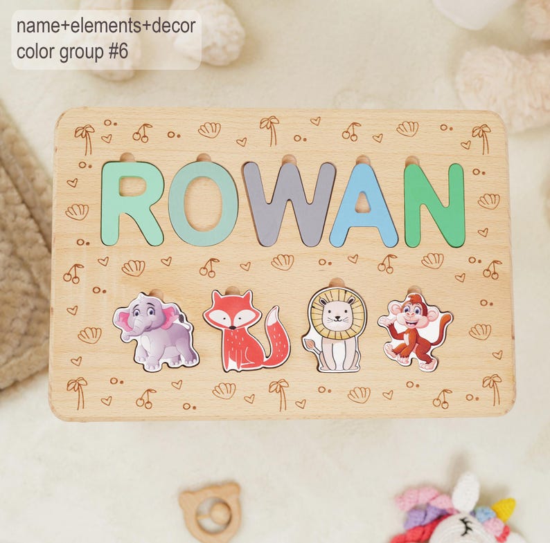Personalized Wooden Name Puzzle Step Stool: Educational Toddler Gift ...