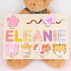 Personalized Baby Busy Board Name Puzzle, Montessori Toy, Christmas Gift for Toddlers, Custom Name Puzzle for Baby Girl, Gift for Baby Boy