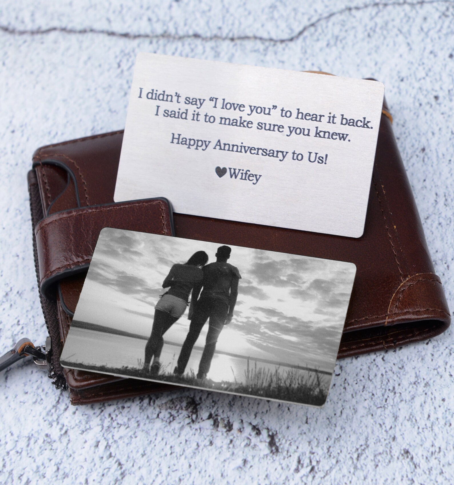 Wallet Card for Husband Wallet Insert Personalized Metal Etsy