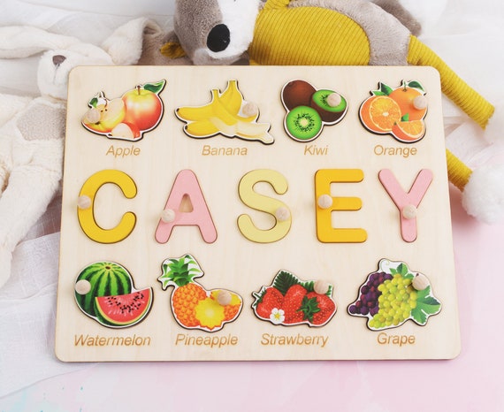 Personalised Wooden Childs Vegetable Patch Solitaire By