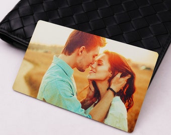 Personalized Wallet Card with Love Quote, Metal Wallet Card Insert with Photo, Handwritten Wallet Insert Card for Husband, Romantic Gift
