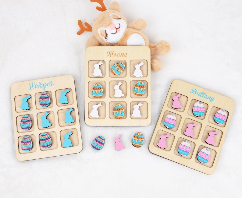 Tic Tac Toe Valentine, Custom Travel Game Children, Valentine's Day Gift for Kids, Valentines for Class, Wooden Kids Game, Personalized Gift image 4