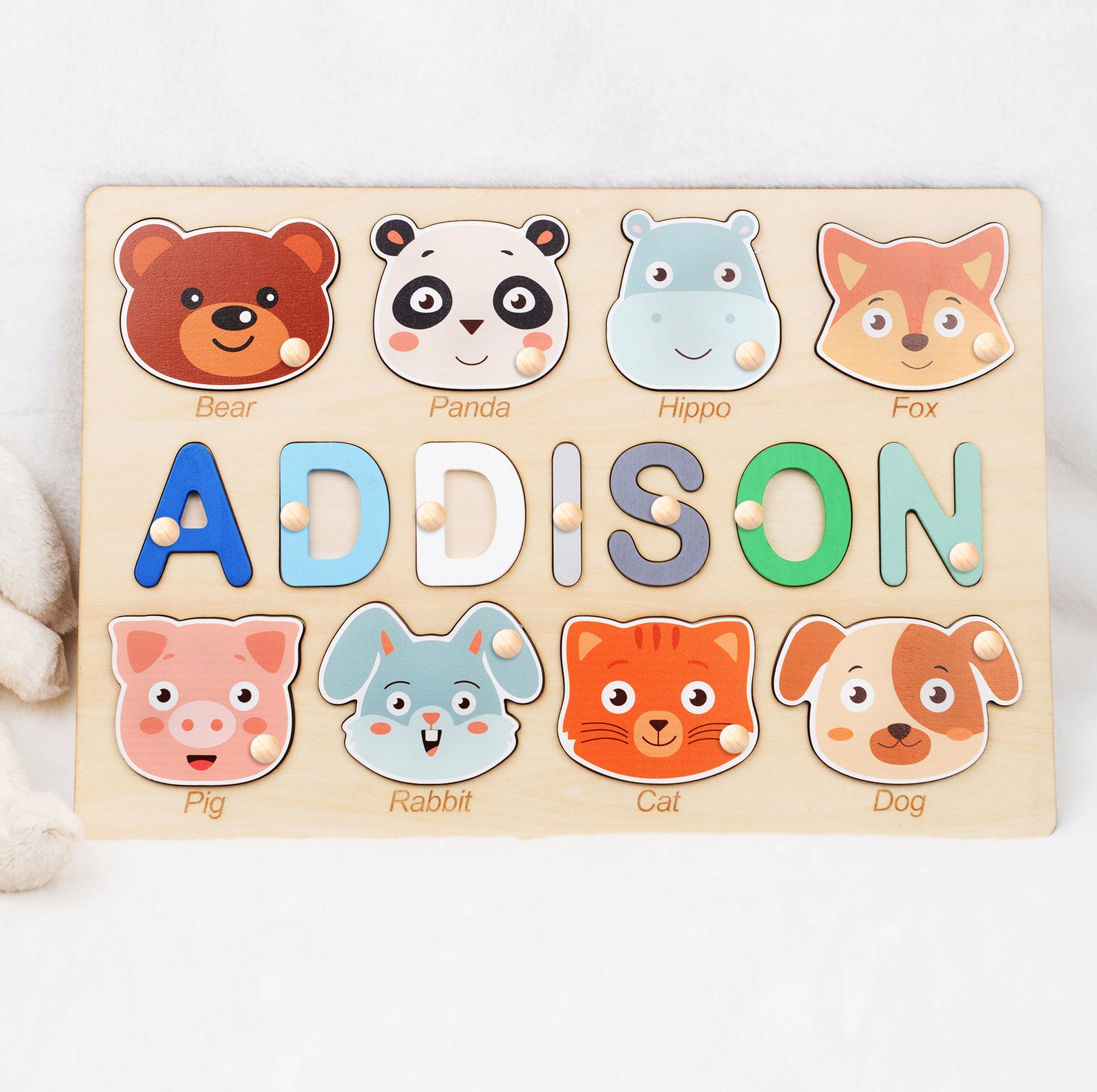 Custom Wooden Name Puzzle for Toddlers | Personalized Puzzle Piece Names | Handmade Toy Gifts | Baby Keepsake | Best Baby Gift | BP063-AP723