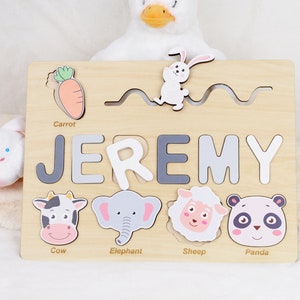 Personalized Baby Busy Board Name Puzzle Montessori Toy Birthday or Christmas Gift for Toddlers, Custom Name Puzzle for Baby Girl or Boy image 3