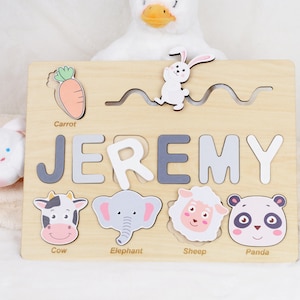 Personalized Baby Busy Board Name Puzzle | Montessori Toy | Birthday or Christmas Gift for Toddlers, Custom Name Puzzle for Baby Girl or Boy image 4