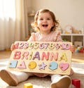 Personalized Wooden Name Puzzle with Shapes & Numbers • Custom Toddler Puzzle Gift • Montessori Learning Toy • Baby Keepsake product logo