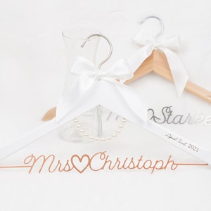 Bridal Shower Gift, Wedding Gift for Bride, Personalized Wedding Hanger Engraved with Date, Mrs Hanger for Bride, Bridal Hanger Laser Cut
