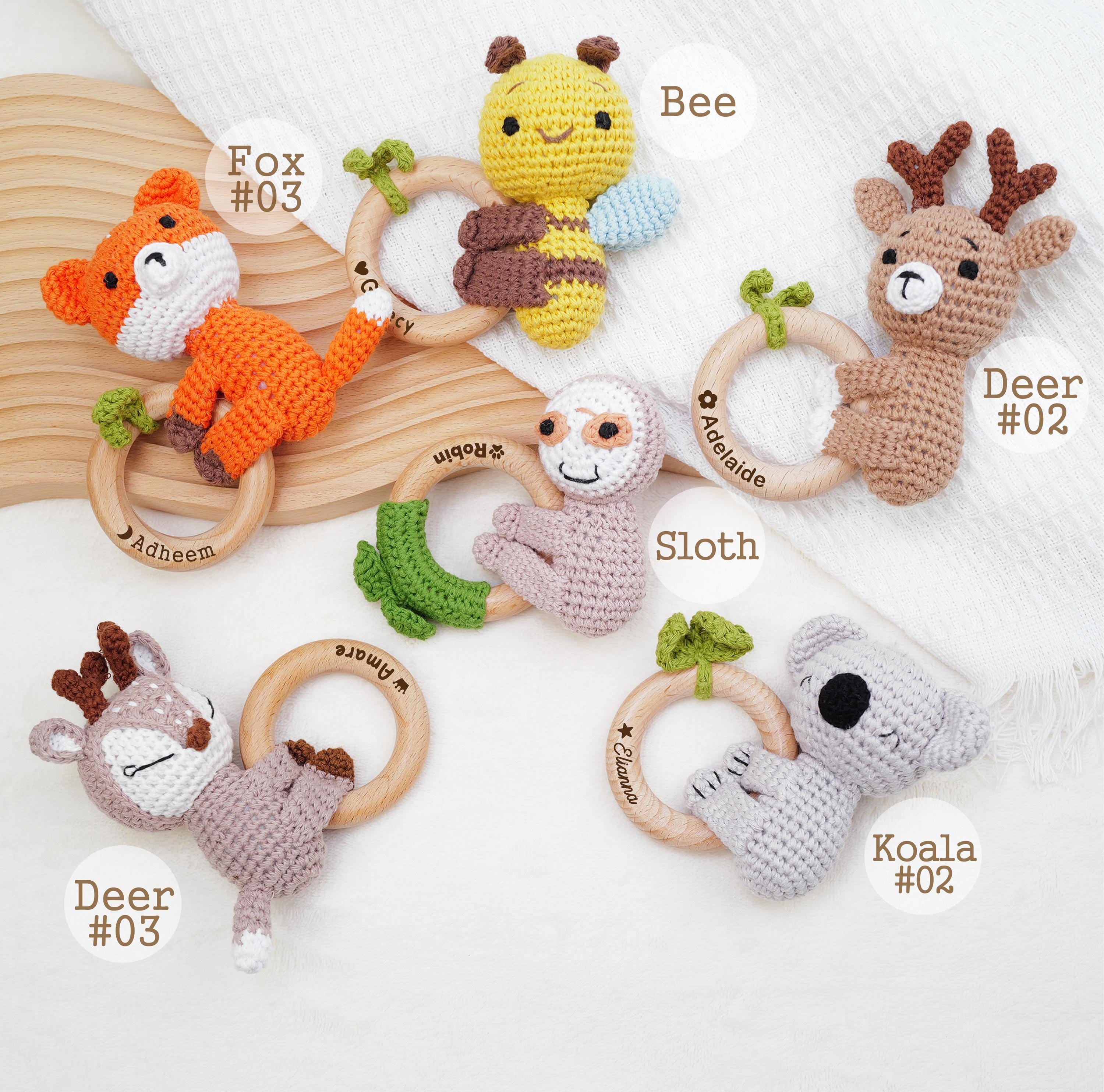 Personalized Crochet Baby Rattle for Girls, Baby Boy Accessories ...