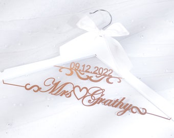 Custom Bridal Hanger, Personalized Wedding Hanger for Bride, Bridal Shower Gift for Bride Groom Bridesmaid, Doctor 1st White Coat Hanger