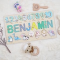 Personalized Wooden Name Puzzle – Custom Toddler Name Toy with Numbers and Fun Shapes, Ideal for Baby Gifts & Preschool Learning product logo