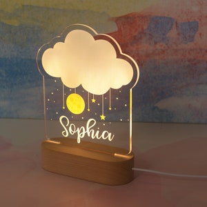 Lampe de nuit pour enfants avec nom personnalisé, Veilleuse de chambre de chambre de bébé, Lampe de table personnalisée, Lampe de chambre denfant, Cadeau personnalisé pour tout-petits, Décor de chambre denfant image 4