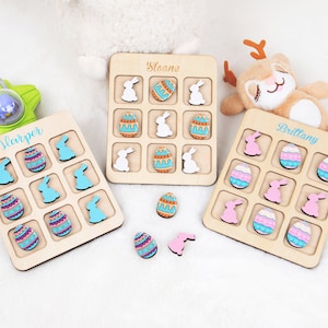 Custom Game Board, Tic Tac Toe Game for Kids, Personalized Easter Egg ...