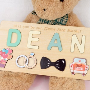 Will You be Our Ring Bearer Proposal Name Puzzle, Custom Ring Bearer Gift, Personalized Flower Girl Proposal Gift, Page Boy Wedding Gift