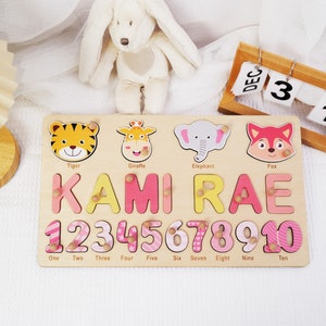 Personalized Gifts for One Year Old Girl, Unique Baby Girl First Birthday Gifts, Toddlers Puzzle, Free Engraving Tyucustomgifts BP063I-AP423