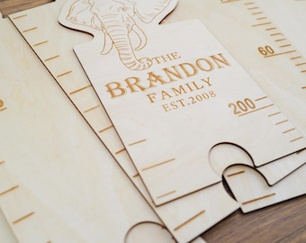 Engraved Wooden Growth Chart, Personalized Height Chart Ruler with Name, Custom Wall Hanging Height Ruler for Kids Heirloom Baby Shower