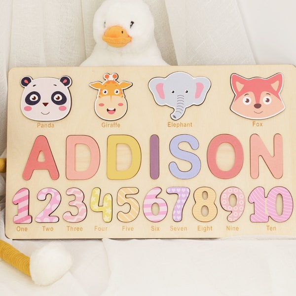 Regali personalizzati per bambina di un anno, regali unici per il primo compleanno di una bambina, puzzle per bambini, incisione gratuita Tyucustomgifts BP063I-AP423