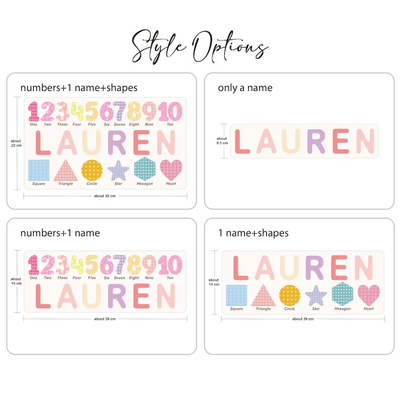 Gepersonaliseerde houten naampuzzel met vormen en cijfers • Aangepast puzzelcadeau voor peuters • Montessori-leerspeelgoed • Babyaandenken afbeelding 5