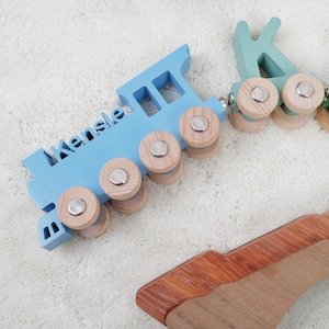 Personalized Train Toy with Kids Name| Magnets Train | 3rd Birthday Gifts for Boys | Custom Wooden Name Puzzle Train Set | 1st Christmas