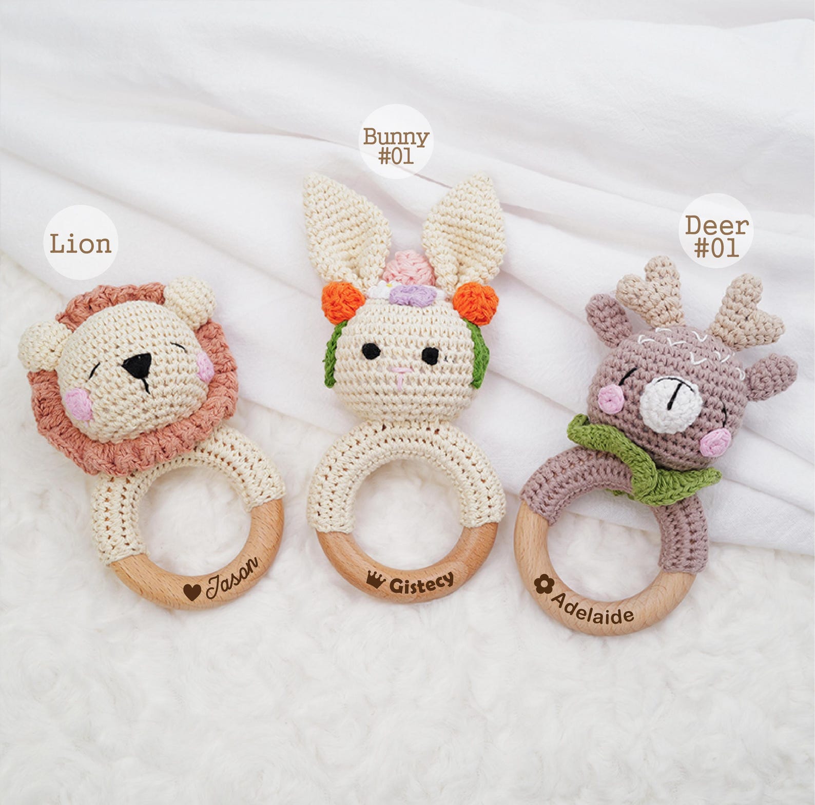 Girls Tween Rattle Personalized Crochet Baby Rattle for Girls, Baby Boy Accessories ...