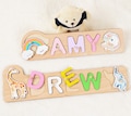 Baby Name Puzzle, Name Puzzle for Toddler, Wooden Baby Toy, 1st Birthday Gift for Girl, Personalized Baby Gift for Boy, Granddaughter Gift product logo