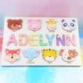 Personalized Wooden Name Puzzle: Custom Baby Keepsake, Toddler Learning Toy & Shower Gift, Customized memorable Gifts for Baby Girls product logo