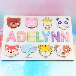 Personalized Wooden Name Puzzle: Custom Baby Keepsake, Toddler Learning Toy & Shower Gift, Customized memorable Gifts for Baby Girls