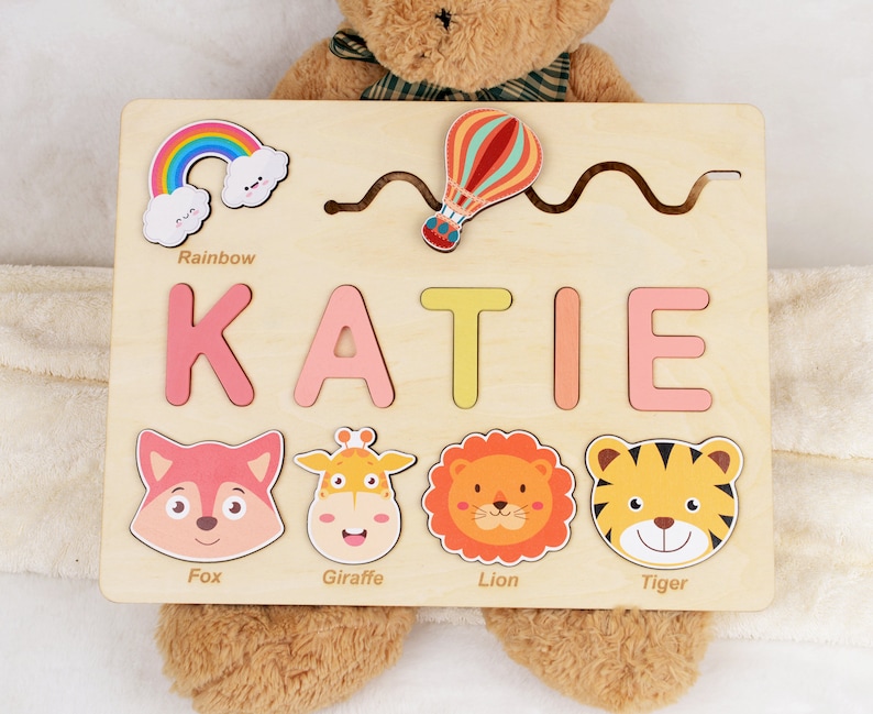 Personalized Baby Busy Board Name Puzzle Montessori Toy Birthday or Christmas Gift for Toddlers, Custom Name Puzzle for Baby Girl or Boy image 4