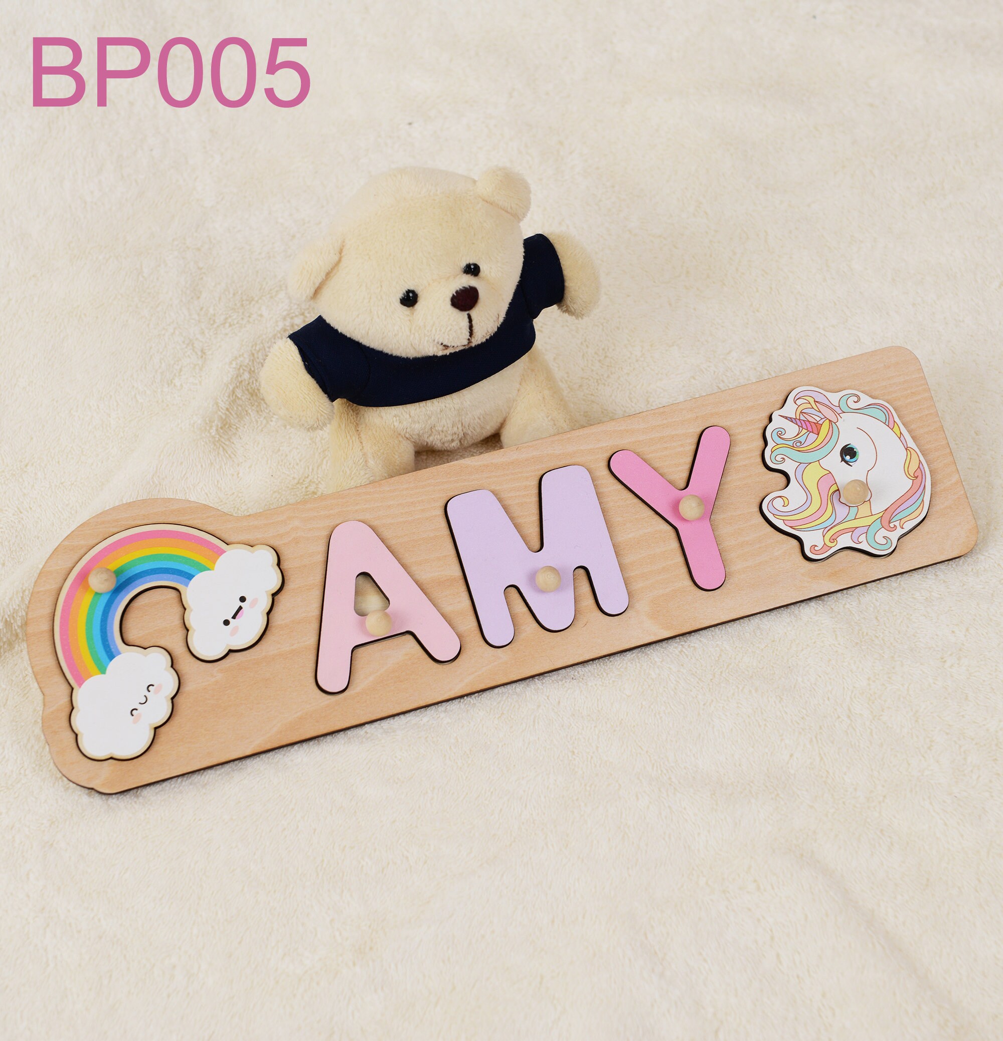 Custom Name Puzzle With Pegs, Montessori Toys for Child, Personalized ...
