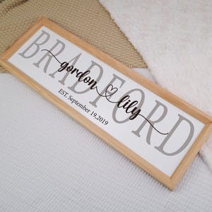 Wedding Gifts for Couple, Custom Wedding Signs, Wood Established Signs, Housewarming Gift, Custom Engagement Gift, Last Name Marriage Sign