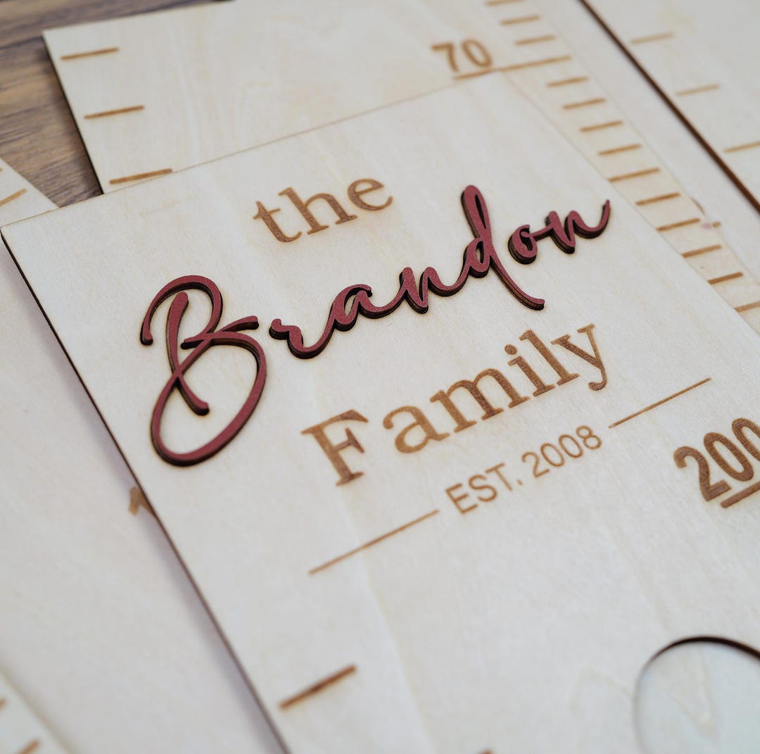 Personalized Growth Chart, Wooden Growth Chart Ruler With 3D Name
