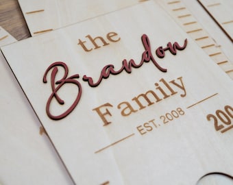 Personalized Growth Chart, Wooden Growth Chart Ruler with 3D Name, Childs Height Chart, Kids Growth Chart, Height Marker, Family Keepsake