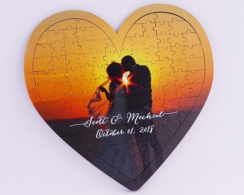 Personalized Jigsaw Puzzle Heartshaped Puzzles with Your Own Etsy