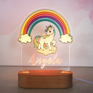 Kid Night Light with Custom Name, Nursery Room Night Light, Personalized Table Lamp, Nursery Light, Customized Toddler Gift, Nursery Decor T001 Unicorn